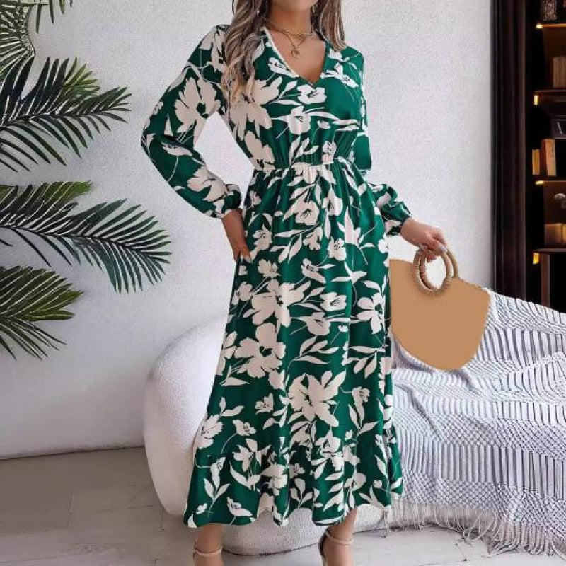 Damen Maxi-Kleid mit blumigem Muster R&B
