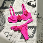 Damen Bikini-Set mit modischen Rosen-Applikationen und komfortablem Schnitt R&B