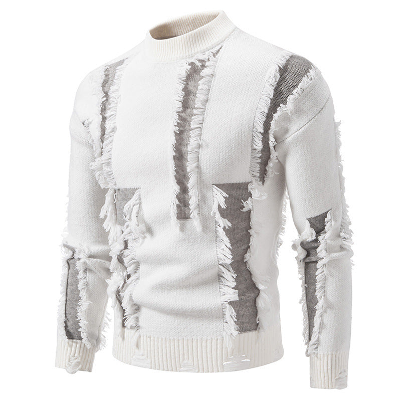 Herren Pullover mit auffälligem Fransen-Design