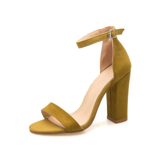 Damen elegante Blockabsatzsandalen mit verstellbarem Riemen R&B