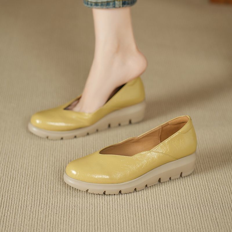 Damen bequeme Slip-On Ballerinas mit modischem Plateau R&B