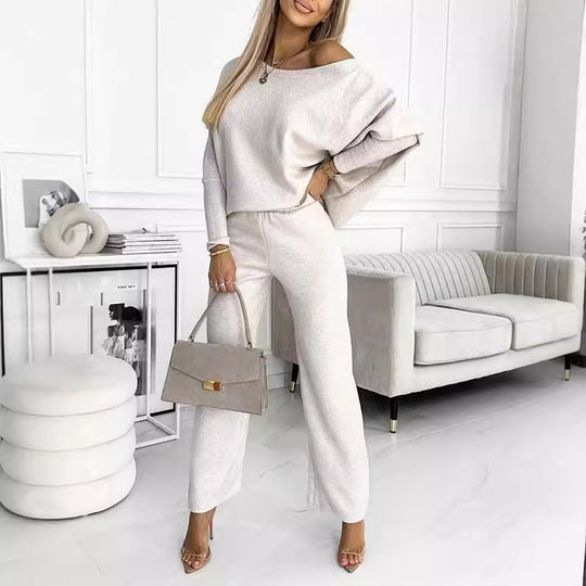Damen lässiges Set aus Pullover und Hose mit weitem Schnitt R&B