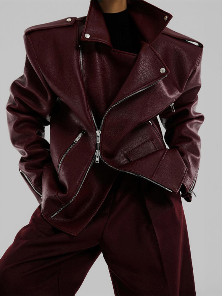 Damen Bikerjacke aus hochwertigem R&B