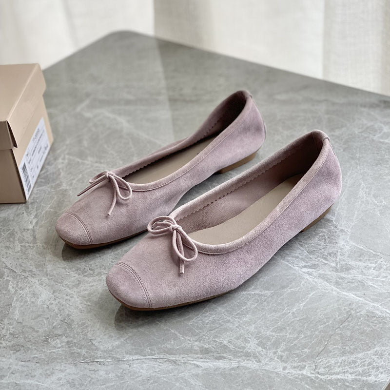 Damen Flache Ballerinas mit zierlichem Schleifenakzent R&B