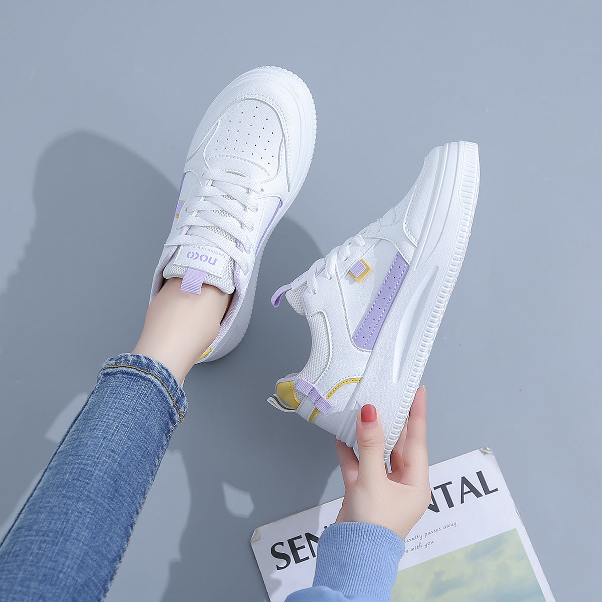 Damen Sneaker mit atmungsaktiver Laufsohle und modernem Design R&B
