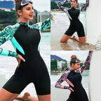 Damen Surfanzug mit floralem Design und eleganten Rüschen R&B