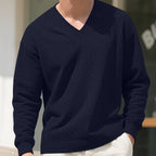 Herren nan strukturierter V-Ausschnitt Strickpullover mit Kabel- und Wabenmuster R&B
