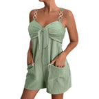 Damen Overall mit stilvollem Schleifen-Design und praktischen Taschen R&B