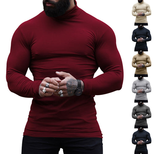 Herren Langarm-Turtleneck aus hochwertiger Baumwolle R&B