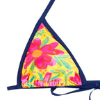 Damen Triangel-Bikini mit buntem Blumenmuster und verstellbaren Trägern R&B
