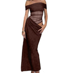 Damen Elegantes Off-Shoulder Abendkleid mit figurbetonter Silhouette und Drapierungen R&B