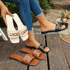 Damen Offene Mules mit dekorativen Metallakzenten R&B