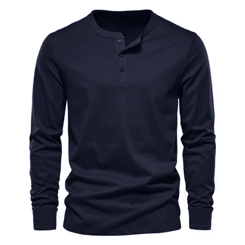 Herren Langarmshirt mit Knopfleiste und modischem Schnitt R&B