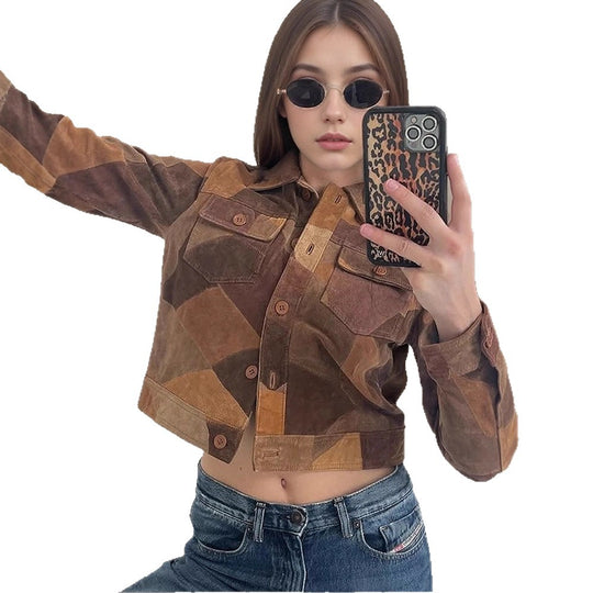Damen cropped Wildlederjacke R&B
