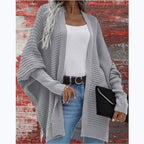 Damen Strickmantel mit offener Front und luftiger Passform