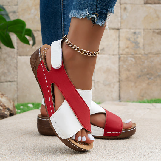 Damen offene Riemensandalen mit modischem Cross-Design R&B