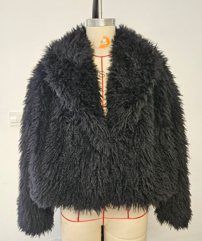 Damen Kunstpelzjacke im modischen Oversized-Schnitt R&B