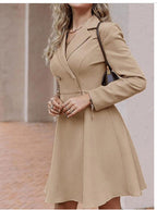 Damen Elegantes Hemdblusenkleid mit doppelter Knopfdetail R&B