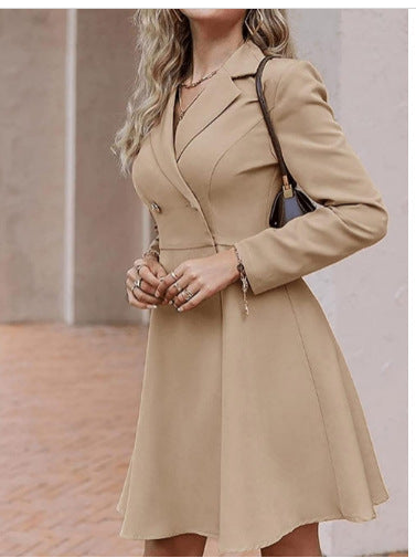 Damen Elegantes Hemdblusenkleid mit doppelter Knopfdetail R&B