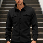 Herren nan Twill-Overshirt mit Hemdkragen, aufgesetzten Brustklappen und geradem Saum R&B