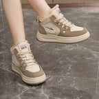 Damen modische High-Top Sneakers mit kuscheligem Fleecefutter und rutschfester Sohle R&B