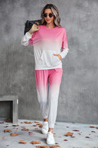 Damen Freizeit-Loungewear-Set mit modernem Ombre-Design und praktischen Taschen R&B