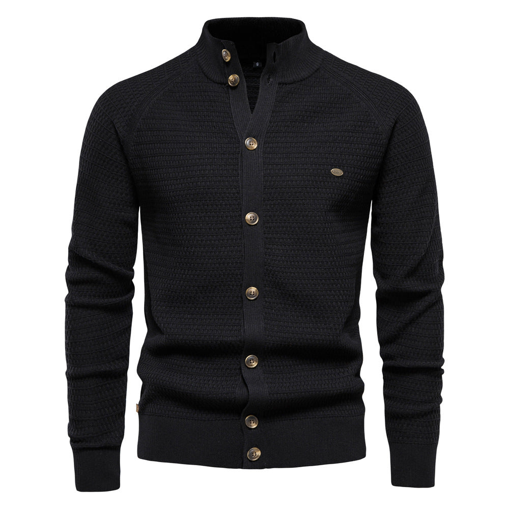 Herren Strickjacke mit modernem Zipper und stilvollen Knopfdetails R&B