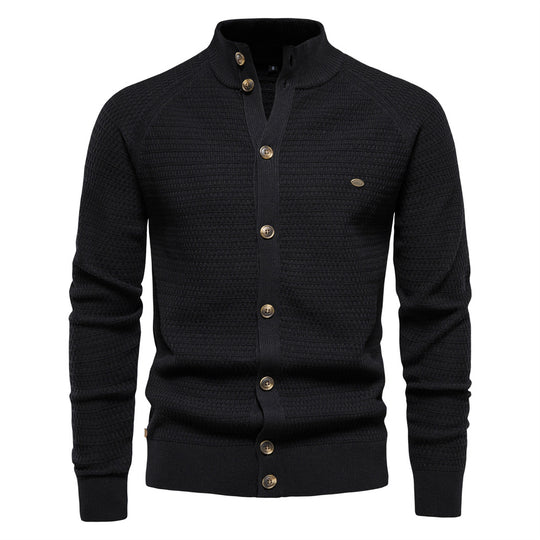 Herren Strickjacke mit modernem Zipper und stilvollen Knopfdetails R&B