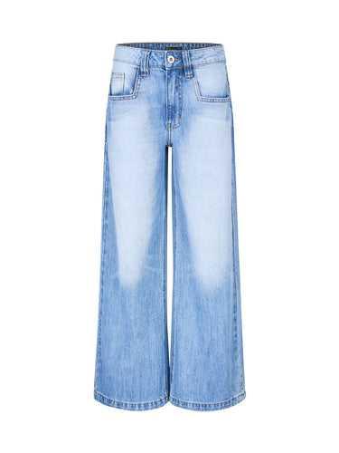Damen Weite Denim-Hose mit modischem Ombre-Effekt und lässigem Schnitt R&B
