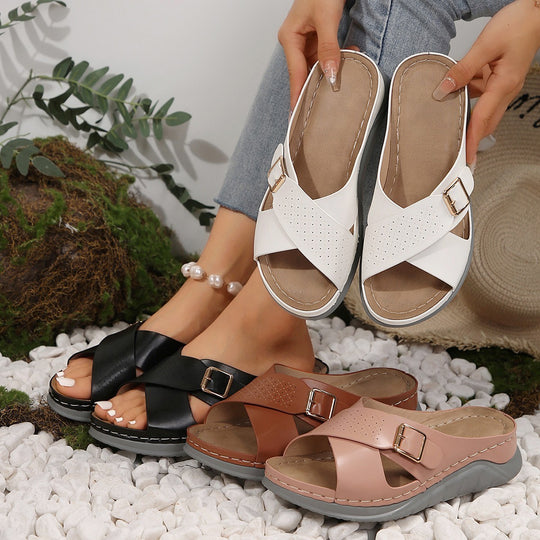 Damen komfortable Clogs mit modischem Riemendesign R&B