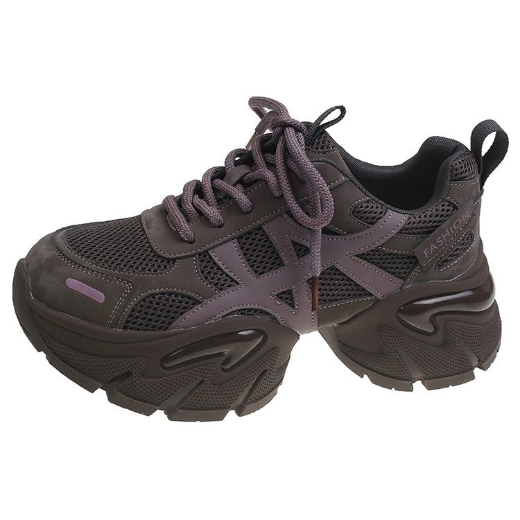 Damen modische Sneakers mit atmungsaktivem Mesh-Obermaterial und robustem Sohlenprofil R&B
