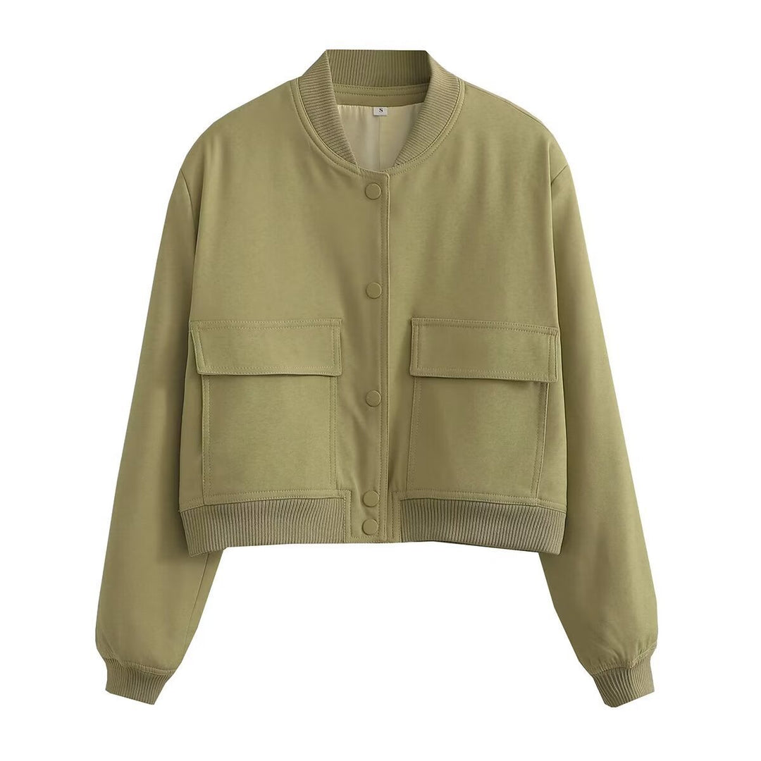 Damen modische Utility-Jacke mit praktischen Taschen und edlem Schnitt R&B