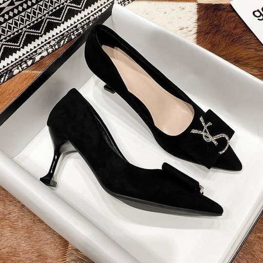 Damen Elegante Pumps mit Druckknopfdetail und schickem Blockabsatz R&B