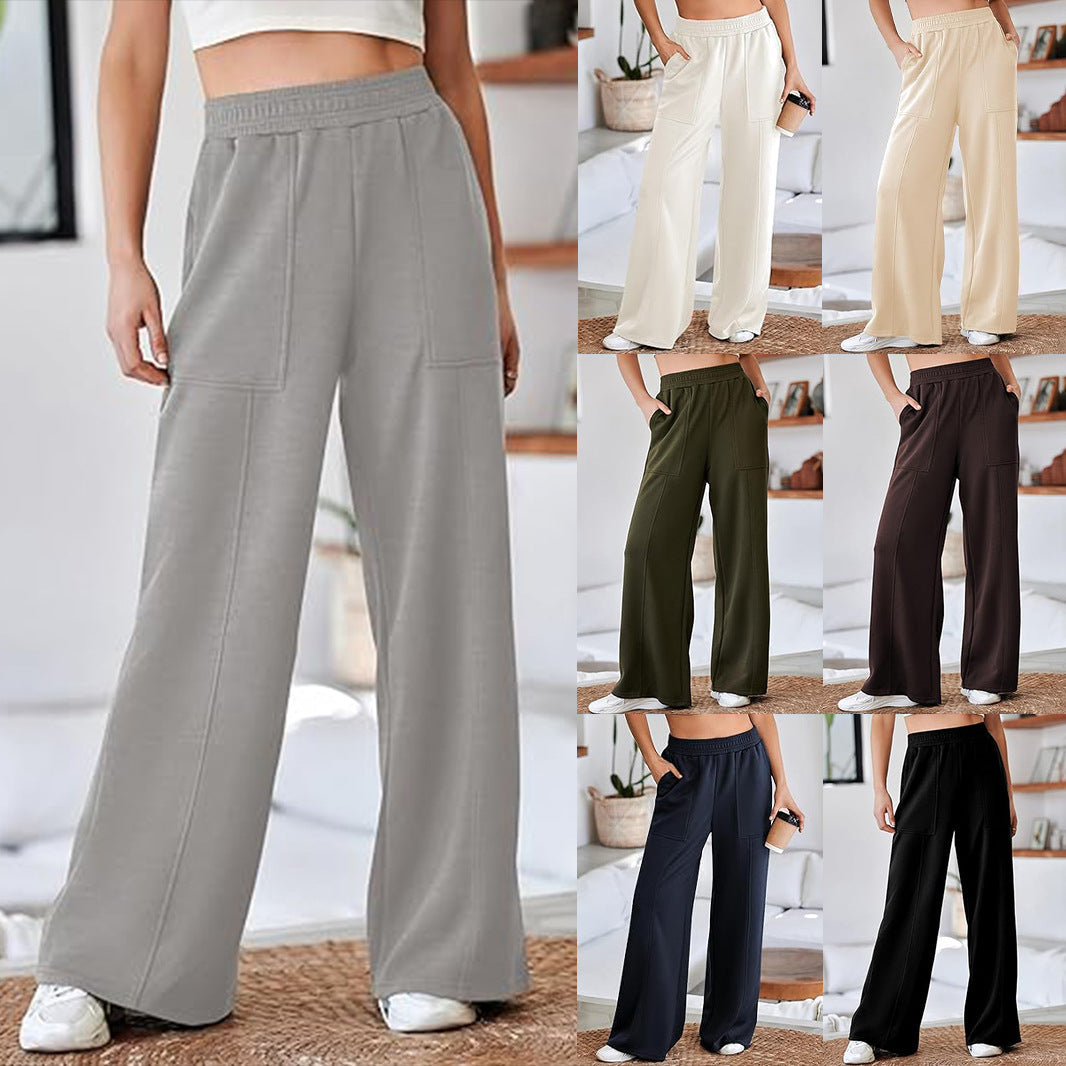 Damen Bequeme und stilvolle Freizeit-Hosen mit elastischem Bund und praktischen Taschen R&B
