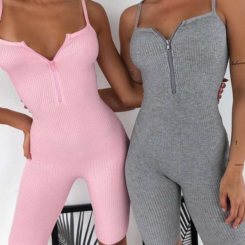 Damen Bodycon-Ripp-Overall R&B
