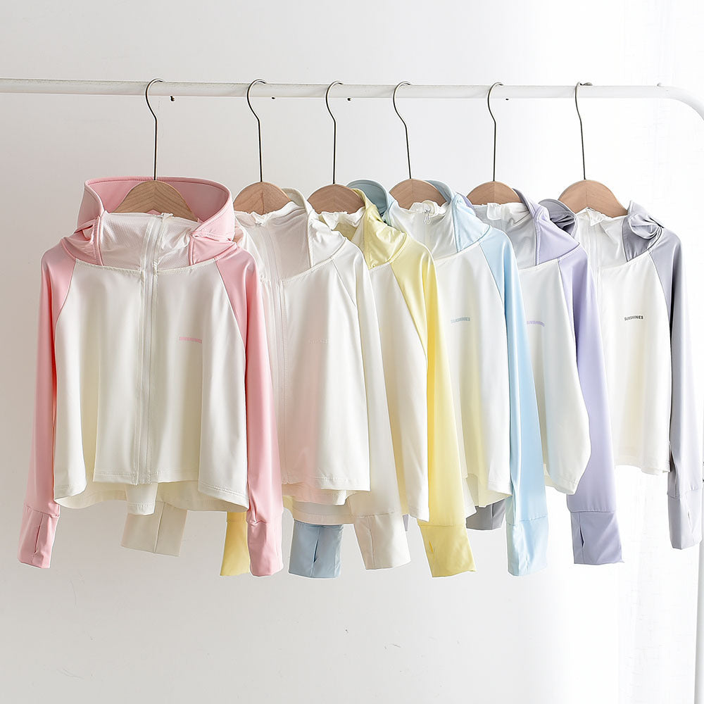 Mädchens nan leichte sonnenschutz Zip-Up Hoodie Schwimm Rash Guard mit Daumenlöchern R&B