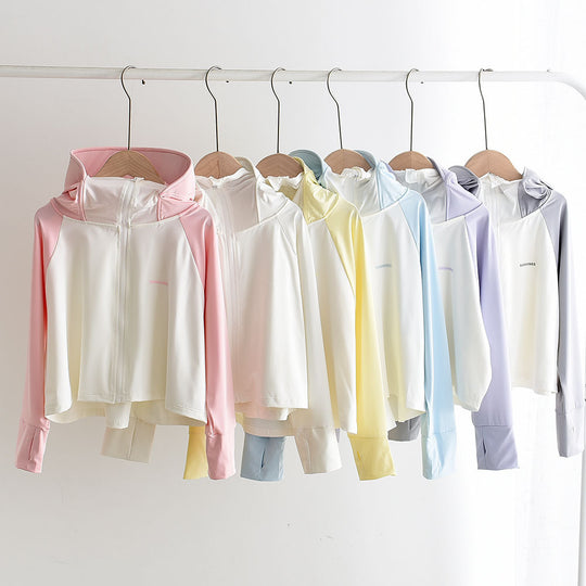 Mädchens nan leichte sonnenschutz Zip-Up Hoodie Schwimm Rash Guard mit Daumenlöchern R&B