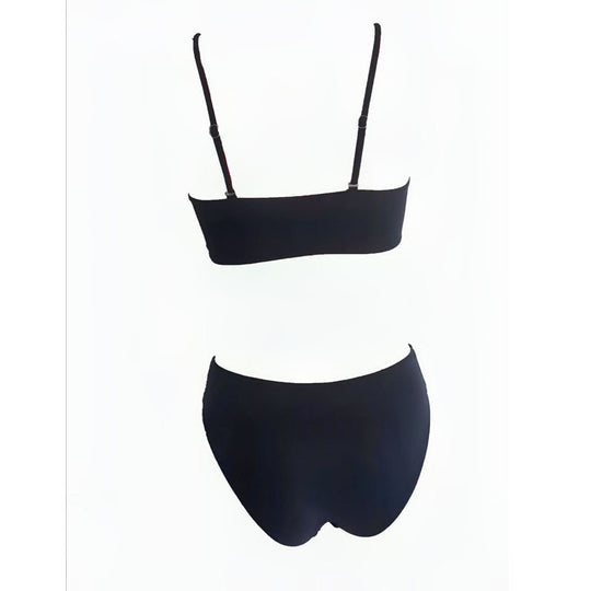 Damen Bandeau-Bikini mit blütenförmigen Details R&B