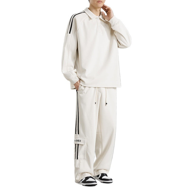 Herren Sportliches Freizeit-Set mit hohem Kragen und praktischen Taschen R&B