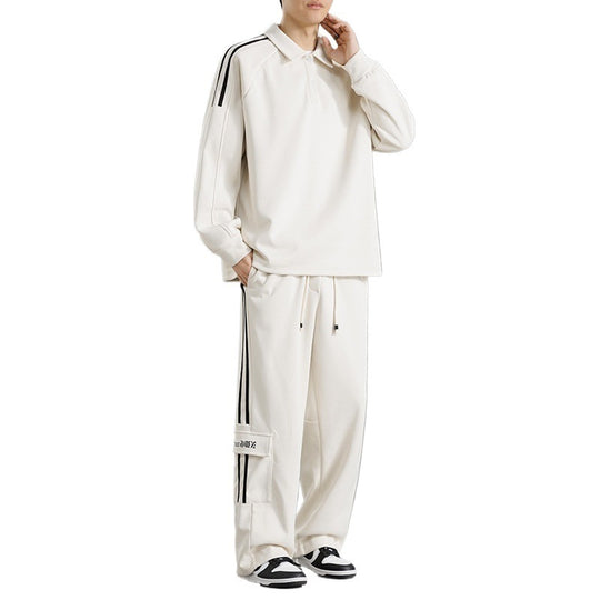 Herren Sportliches Freizeit-Set mit hohem Kragen und praktischen Taschen R&B