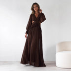 Damen Maxi-Kleid mit weitem Schnitt und Rüschendetails EB