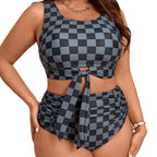 Damen Cropped Badeoberteil mit hoch geschnittenem Höschen R&B