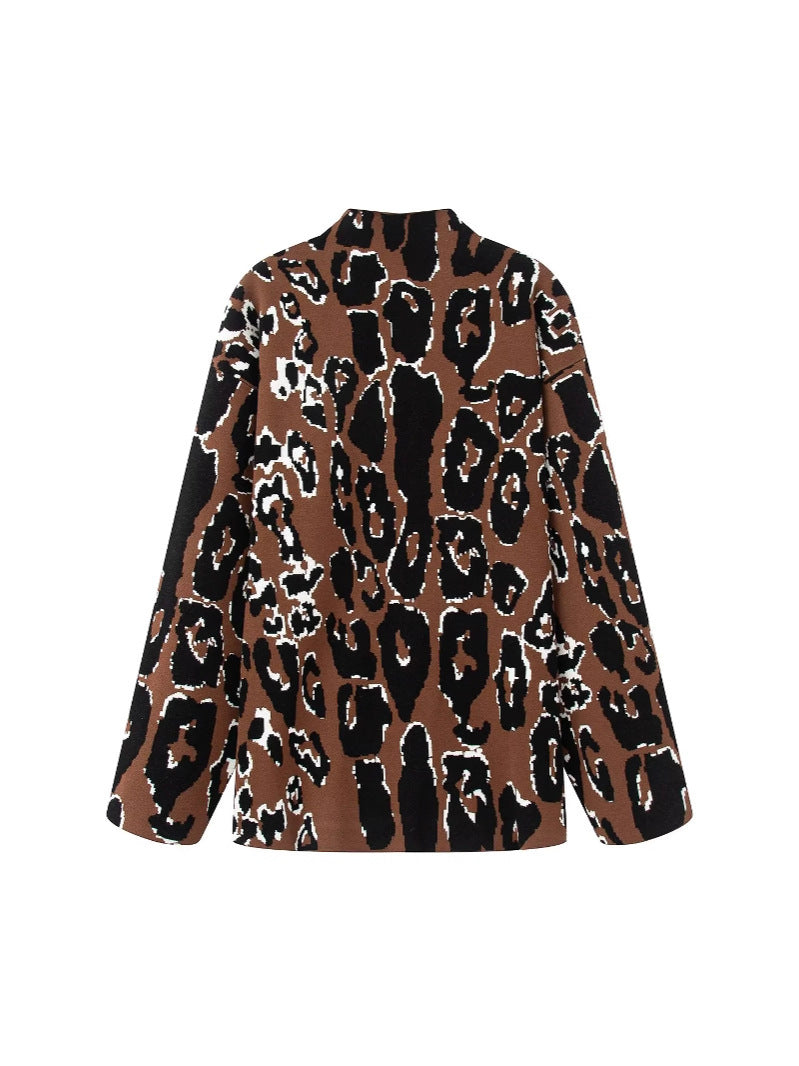Damen lässiger Animal-Print Pullover R&B
