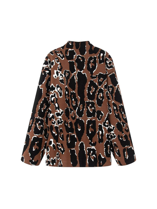 Damen lässiger Animal-Print Pullover R&B
