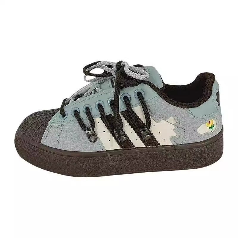 Damen Sportliche Sneakers mit robustem Gummiprofil und atmungsaktiver Oberflächenstruktur R&B