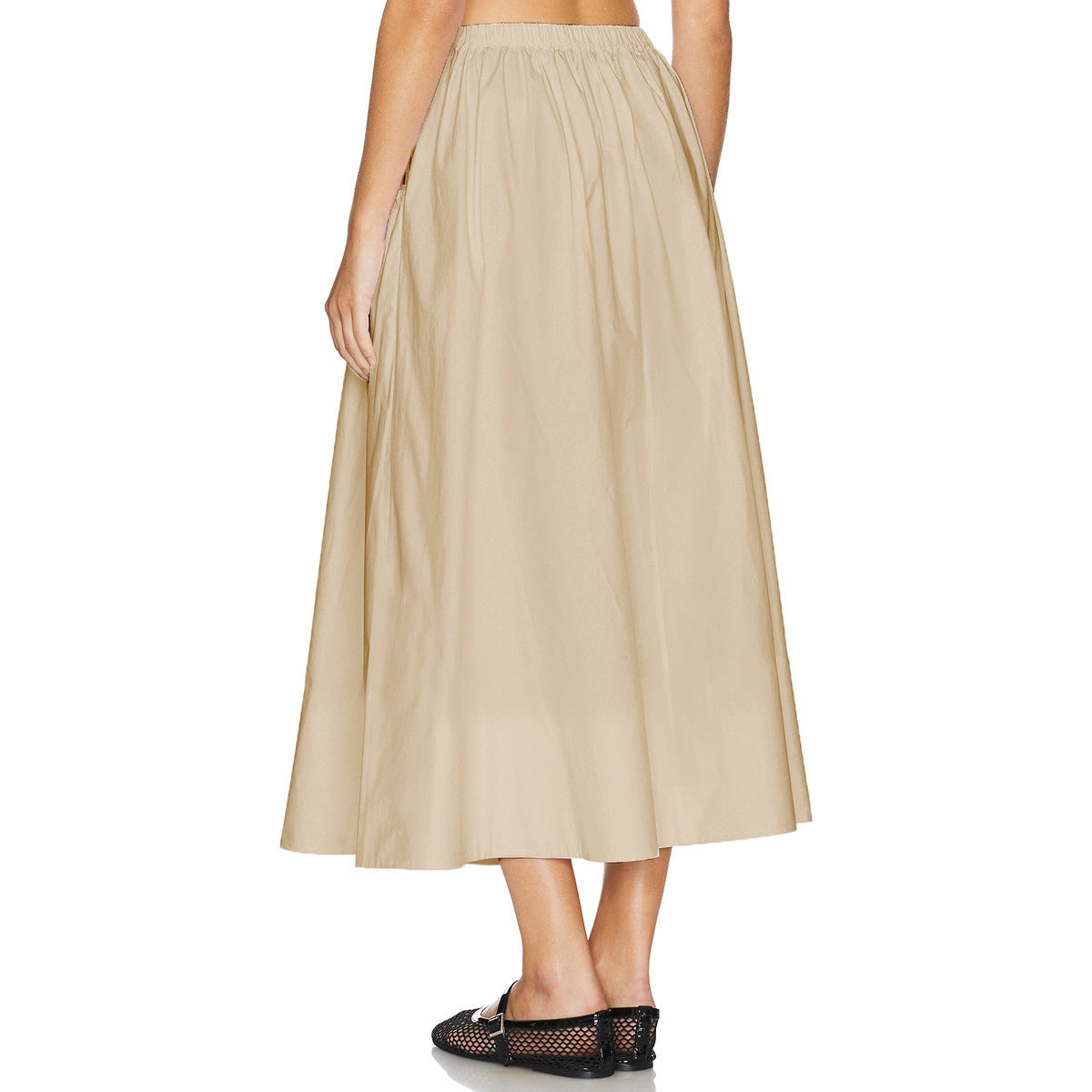 Damen Eleganter Midirock mit raffinierten Falten und elastischem Bund R&B