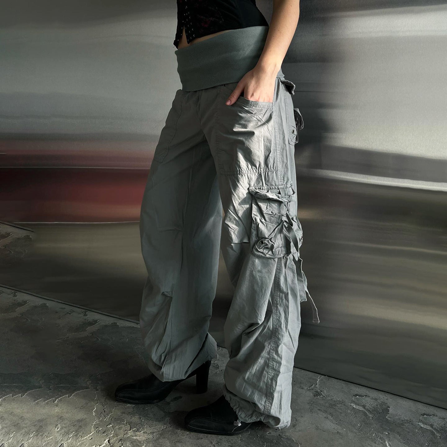 Damen Modische Cargo-Hose mit elastischem Bund und praktischen Taschen R&B