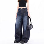 Damen Weite Denim-Hose mit hohem Bund und trendigem Schnitt R&B