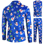 Damen festliches Anzug-Set mit luxuriösem Weihnachtsmuster