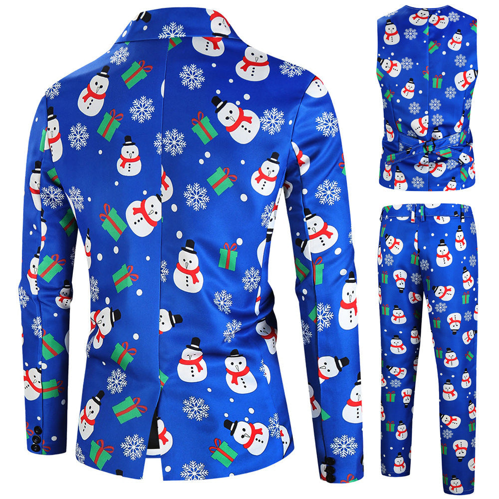 Damen festliches Anzug-Set mit luxuriösem Weihnachtsmuster